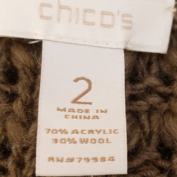 Chico's Knee Length 3/4 Sleeve Open Front Cardigan Sweater, Size 2 (L) - Picture 6 of 8